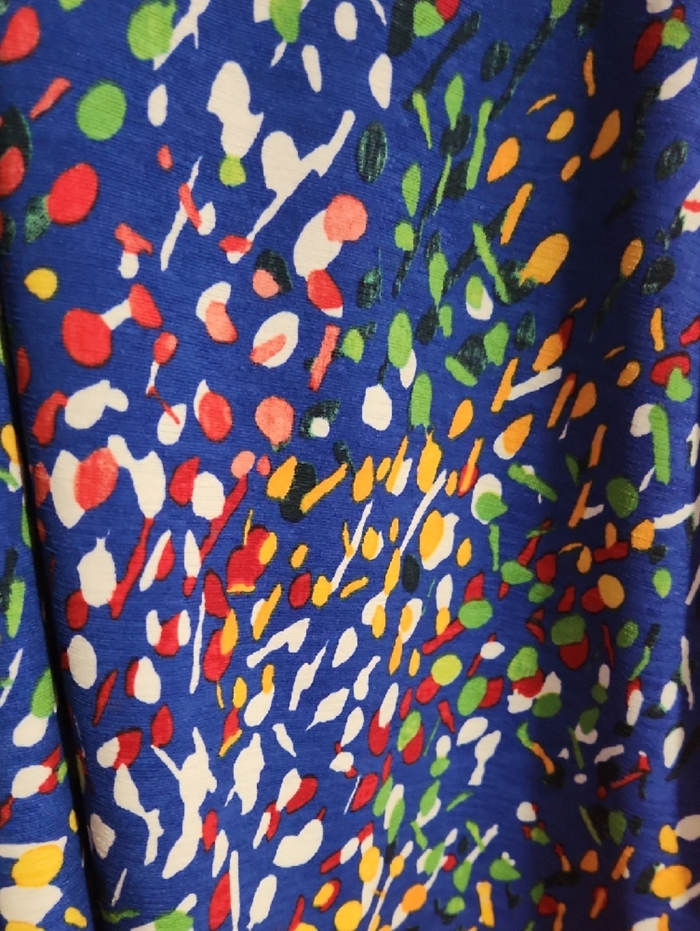 XL Dear Scarlett Blue Multicolor Short Sleeve V-Neck Top - Picture 6 of 6